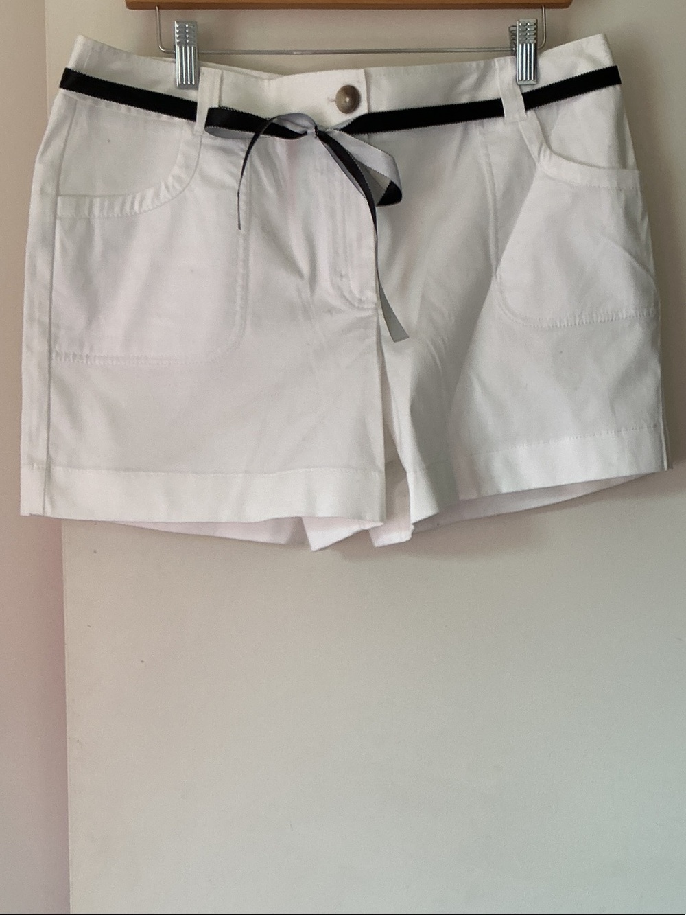 Ann Taylor White Shorts with Black Trim